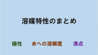 溶媒特性のまとめ
