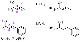 LiAlH4の1,4還元が進行する例