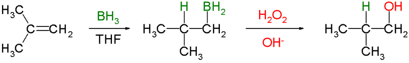 ブラウンヒドロホウ素化反応 アルケンをアルコールに変換 ネットdeカガク