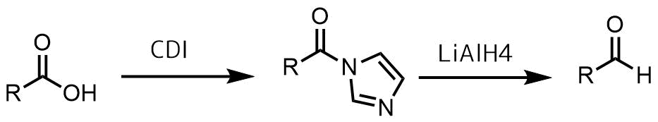 アシルイミダゾールを経由したアルデヒド合成