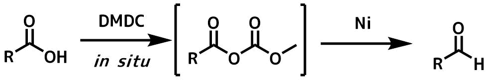 ニッケル触媒下のカルボン酸のアルデヒドの還元概要