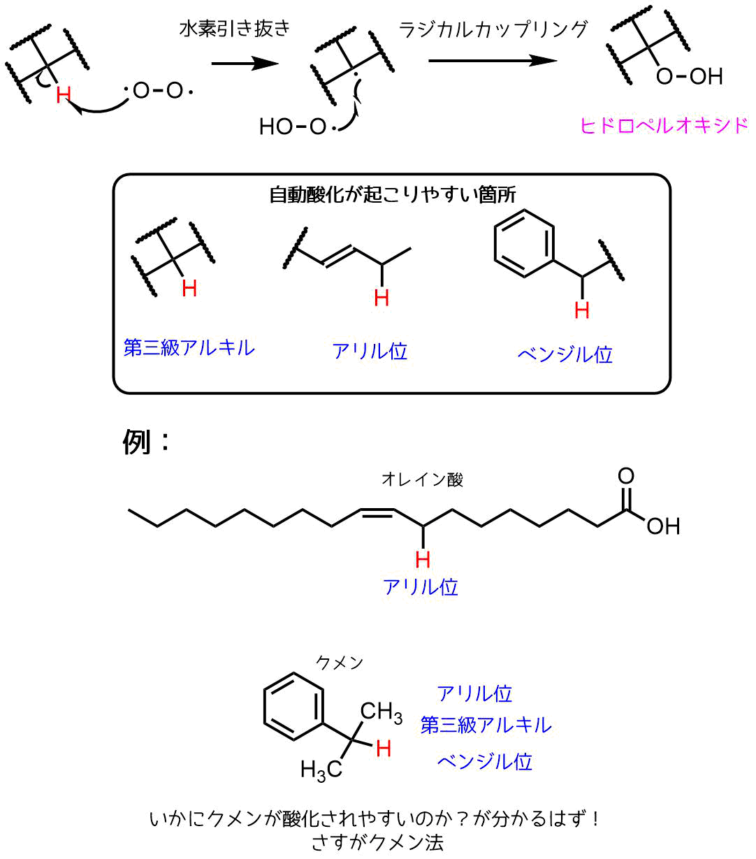 ヒドロペルオキシドの合成法ー自動酸化