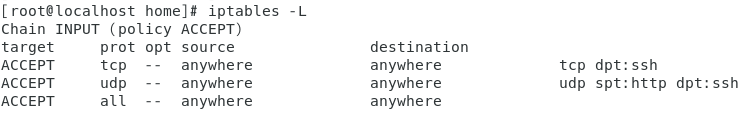 iptables -L