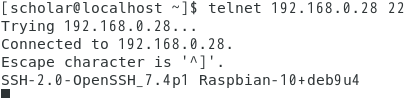 telnetでポートの確認